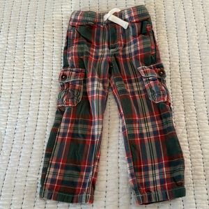 Mini Boden Plaid Flannel Cargo Pants